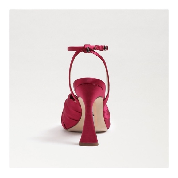 Sam Edelman Lavender Strappy Heel in Raspberry Satin - Picture 3 of 6